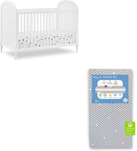 Delta Children Madeline 4-in-1 Convertible Crib - Includes Conversion Rails, Bianca White in Saudi Arabia