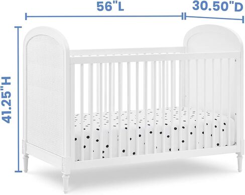 Delta Children Madeline 4-in-1 Convertible Crib - Includes Conversion Rails, Bianca White in Saudi Arabia