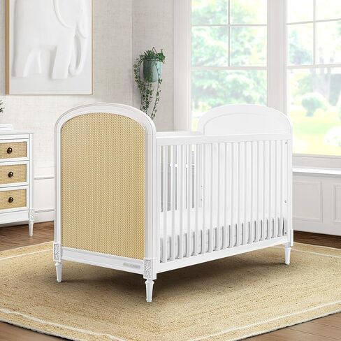 Delta Children Madeline 4-in-1 Convertible Crib - Includes Conversion Rails, Bianca White in Saudi Arabia