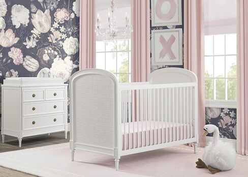 Delta Children Madeline 4-in-1 Convertible Crib - Includes Conversion Rails, Bianca White in Saudi Arabia