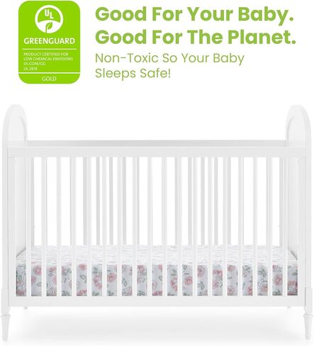 Delta Children Madeline 4-in-1 Convertible Crib - Includes Conversion Rails, Bianca White in Saudi Arabia