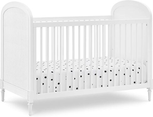 Delta Children Madeline 4-in-1 Convertible Crib - Includes Conversion Rails, Bianca White in Saudi Arabia