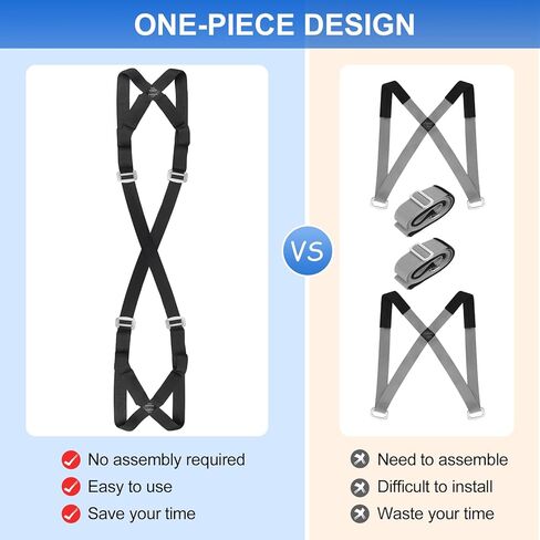 أشرطة متحركة Ytonet، نظام رفع وتحريك لشخصين مع وسادات إسفنجية سميكة، أشرطة رفع لنقل الأثاث والأجهزة والمراتب والأشياء الثقيلة حتى 800 رطل، تصميم من قطعة واحدة، أسود in Kuwait