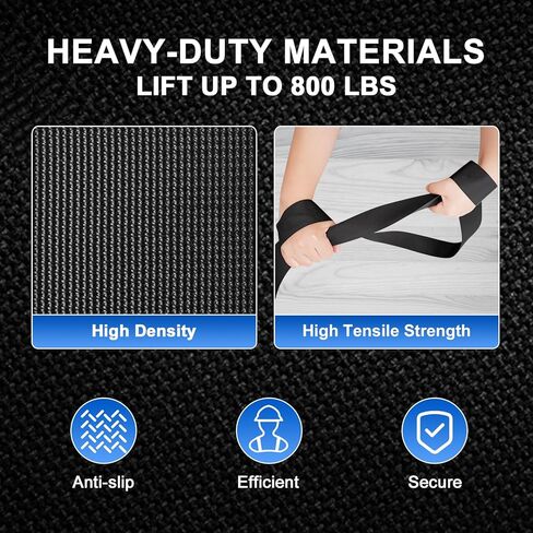 أشرطة متحركة Ytonet، نظام رفع وتحريك لشخصين مع وسادات إسفنجية سميكة، أشرطة رفع لنقل الأثاث والأجهزة والمراتب والأشياء الثقيلة حتى 800 رطل، تصميم من قطعة واحدة، أسود in Kuwait