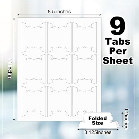 Dispowreath 180 Pcs Printable Hanging File Folder Tabs Office Hanging File Labels Insertable Quick Fold Tabs File Titles to Find Files Fast and Quick Identification Water Proof (9 Labels/Sheet) in Saudi Arabia