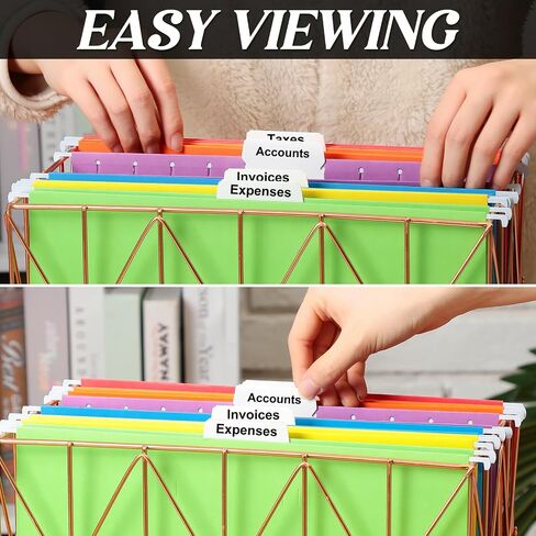 Dispowreath 180 Pcs Printable Hanging File Folder Tabs Office Hanging File Labels Insertable Quick Fold Tabs File Titles to Find Files Fast and Quick Identification Water Proof (9 Labels/Sheet) in Saudi Arabia