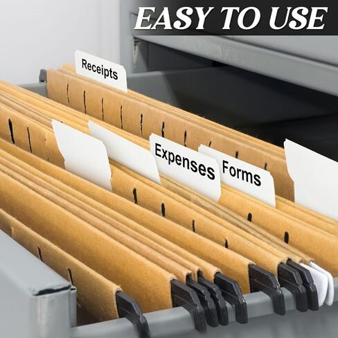 Dispowreath 180 Pcs Printable Hanging File Folder Tabs Office Hanging File Labels Insertable Quick Fold Tabs File Titles to Find Files Fast and Quick Identification Water Proof (9 Labels/Sheet) in Saudi Arabia