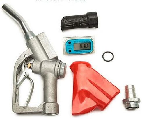 NUZAMAS 1 بوصة 25 سم توصيل الوقود بندقية يعمل بالديزل والجازولين فوهة الزيت موزع تدفق متر in Kuwait