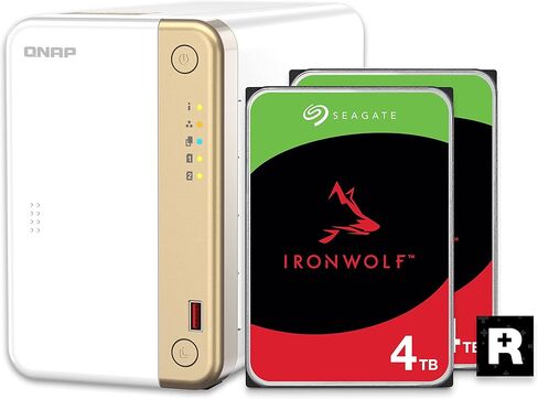 QNAP TS-262-4G-24ST-US 2 Bay Multimedia Desktop NAS مع سعة تخزين 4 تيرابايت، حزمة RAID 1 Seagate IronWolf HDD التي تم تكوينها مسبقًا in Kuwait