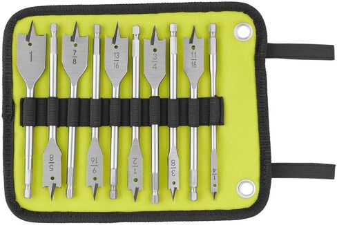 RYOBI 10 PC. Wood Spade Bit Set with Carry Case in Saudi Arabia