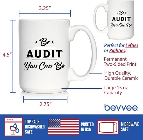 Be Audit You Can Be - Funny Accounting Coffee Mug Gift for Accountants - Large 15oz White Ceramic Mug in Saudi Arabia
