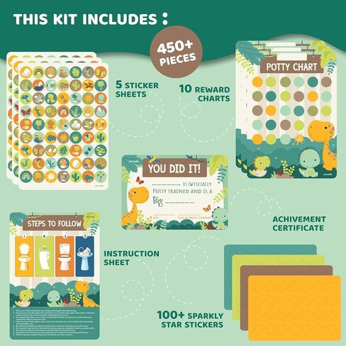 Potty Training Chart for Kids | Great for Toddlers Boys & Girls | Potty Training Rewards with Glitter Stars | Potty Sticker Chart | Potty Chart for Toddlers Boys and Girls | Unicorn Theme Potty Chart… in Saudi Arabia