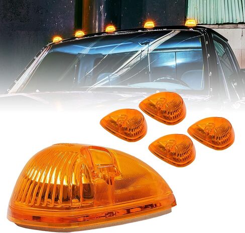TRUE MODS Amber Teardrop Cab Marker Light Kit [DOT FMVSS 108] [SAE P2] [Universal Fit] [Reflector Lens] [94-98 Dodge Ram Direct Replacement] Lamp for Ford Van Super Duty F150 F250 F350 Chevy Truck in Saudi Arabia