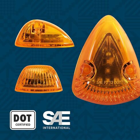 TRUE MODS Amber Teardrop Cab Marker Light Kit [DOT FMVSS 108] [SAE P2] [Universal Fit] [Reflector Lens] [94-98 Dodge Ram Direct Replacement] Lamp for Ford Van Super Duty F150 F250 F350 Chevy Truck in Saudi Arabia