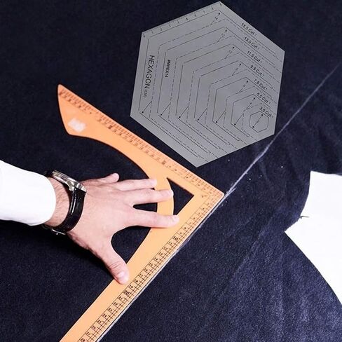 SMGDA 4Pcs Quilting Ruler, Handmade Quilting Templates, 60 Degree Triangle and Diamond, 45° Diamond, Hexagon Templates, Patchwork Sewing Craft Ruler for Drawing, Cutting, Plate and Clothing Design in Saudi Arabia