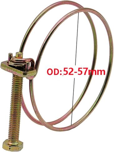 10 قطعة مشبك خرطوم سلك مزدوج، مشابك أنابيب خرطوم قابلة للتعديل مع مسامير قفل، حديد مطلي بالزنك (52 مم - 57 مم) in Kuwait