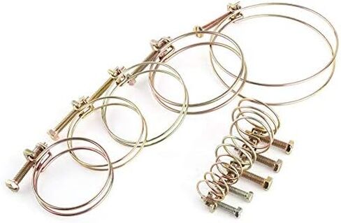 10 قطعة مشبك خرطوم سلك مزدوج، مشابك أنابيب خرطوم قابلة للتعديل مع مسامير قفل، حديد مطلي بالزنك (52 مم - 57 مم) in Kuwait