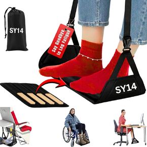 Premium Airplane Foot Hammock – Foot Hanger for Flights Portable Foot Rest for Air Travel Memory Foam Leg Rest Travel Under Desk Foot Hammock for Travel Gift Men Women Wheelchair footrest Christmas in Saudi Arabia