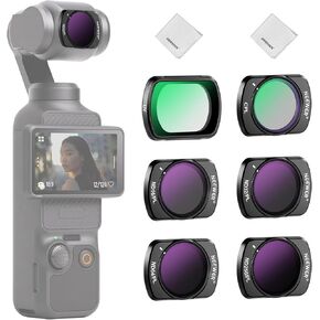 نيوير مجموعة فلاتر مغناطيسية ان دي اند سي بي ال متوافقة مع دي جيه اي اوسمو بوكيت 3، 4 عبوات ND16 ND64 ND256 CPL مستقطبة وذات كثافة محايدة، زجاج بصري HD متعدد الطلاء/ اطار الومنيوم رفيع للغاية in Kuwait