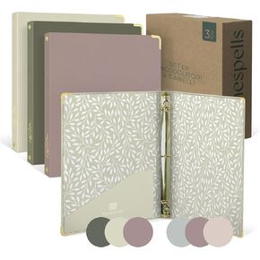 3 Ring Binder 1-Inch Rings – 3-Pack of Cute Binders with Pockets, Gold-Foil & Metal Corners – 1 Inch Binders 3 Ring Cute for School, Office & Work – 1" Pastel Three-Ring Binder One Inch in Saudi Arabia