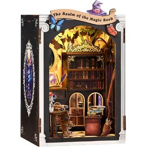 Library Book Nook Kit, DIY Miniature House with LED, Vintage Study Bookshelf Decor, 3D Wooden Puzzle Craft, Gifts for Readers, Adults, Teens, Beginners (Twilight Library) in Kuwait