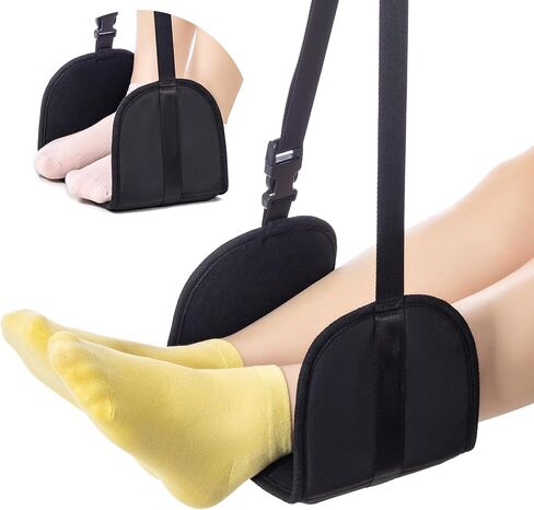 أرجوحة مسند للقدمين على شكل طائرة، مسند قدم محمول قابل للتعديل للسفر مع رغوة سميكة، لوح PVC، بطانة ناعمة مسامية (أزرق) in Kuwait