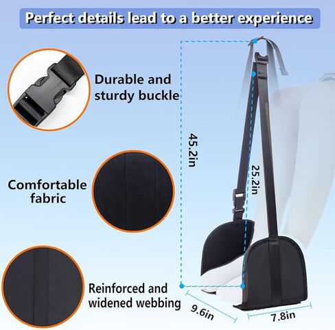 أرجوحة مسند للقدمين على شكل طائرة، مسند قدم محمول قابل للتعديل للسفر مع رغوة سميكة، لوح PVC، بطانة ناعمة مسامية (أزرق) in Kuwait