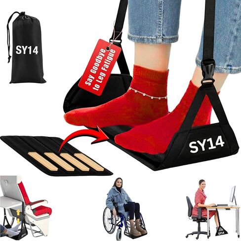 Premium Airplane Foot Hammock – Foot Hanger for Flights Portable Foot Rest for Air Travel Memory Foam Leg Rest Travel Under Desk Foot Hammock for Travel Gift Men Women Wheelchair footrest Christmas in Saudi Arabia