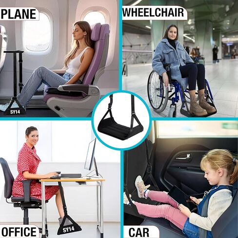Premium Airplane Foot Hammock – Foot Hanger for Flights Portable Foot Rest for Air Travel Memory Foam Leg Rest Travel Under Desk Foot Hammock for Travel Gift Men Women Wheelchair footrest Christmas in Saudi Arabia
