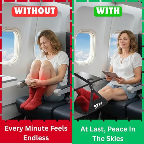 Premium Airplane Foot Hammock – Foot Hanger for Flights Portable Foot Rest for Air Travel Memory Foam Leg Rest Travel Under Desk Foot Hammock for Travel Gift Men Women Wheelchair footrest Christmas in Saudi Arabia