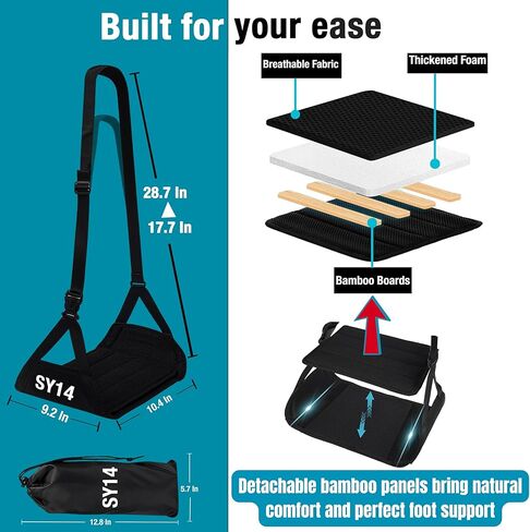Premium Airplane Foot Hammock – Foot Hanger for Flights Portable Foot Rest for Air Travel Memory Foam Leg Rest Travel Under Desk Foot Hammock for Travel Gift Men Women Wheelchair footrest Christmas in Saudi Arabia