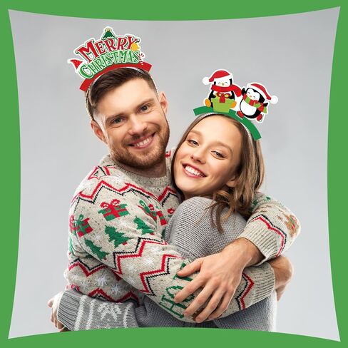 24 Pcs Christmas Headbands Xmas Santa Snowman Reindeer Hat Headpieces Christmas Headwear Holiday Accessories Gifts in Saudi Arabia