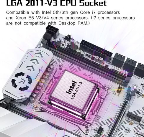 MACHINIST X99 Dual CPU Motherboard LGA 2011-V3, for Intel Xeon E5 v3 v4 CPU Processor, DDR4 Max Support 256GB, Gigabit LAN, PCIe 3.0, NGFF/NVME M.2, SATA 3.0, USB 3.0, E-ATX Server PC Mainboard in Saudi Arabia