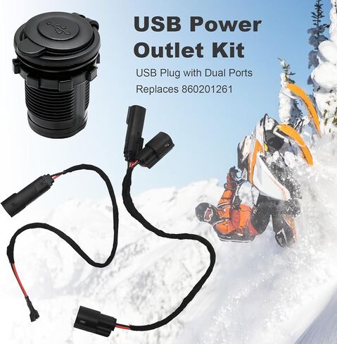 USB Power Outlet Kit, Replacement for Ski-Doo REV Gen4 G4 850 XRS 2017-2022, USB Plug with Dual Ports Replaces 860201261 in Saudi Arabia