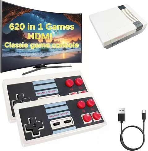 Classic Mini Retro Game Console Built in 620 Video Games,Av Output Plug and Play Game System with Dual Wireless Controllers. in Saudi Arabia