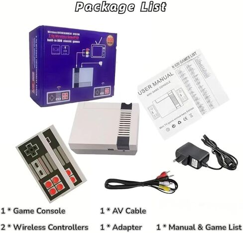 Classic Mini Retro Game Console Built in 620 Video Games,Av Output Plug and Play Game System with Dual Wireless Controllers. in Saudi Arabia