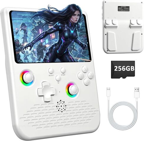 H5 Retro Gaming Console, 5.0 Inch IPS HD Screen Handheld Game Console, 256GB TF Card Build-in 40000+ Classic Games, Portable Video Arcade Support 34+ Emulators with 4000mAh Battery, Black in Saudi Arabia