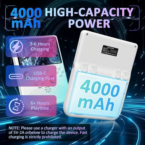 H5 Retro Gaming Console, 5.0 Inch IPS HD Screen Handheld Game Console, 256GB TF Card Build-in 40000+ Classic Games, Portable Video Arcade Support 34+ Emulators with 4000mAh Battery, Black in Saudi Arabia