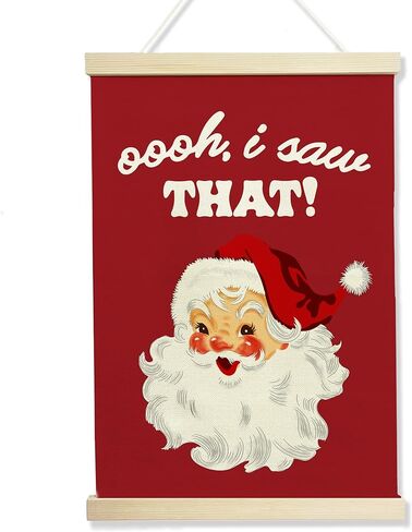 NQDWX Funny Santa Beer Christmas Wall Hanging Flag – Retro Santa Claus Canvas Banner, Holiday Bar Party Décor for Men, 12x17 Inches.(209) in Kuwait