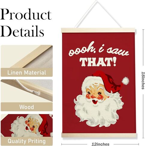 NQDWX Funny Santa Beer Christmas Wall Hanging Flag – Retro Santa Claus Canvas Banner, Holiday Bar Party Décor for Men, 12x17 Inches.(209) in Kuwait
