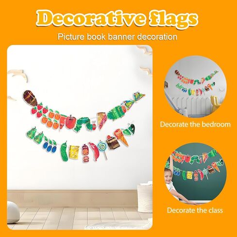 Very Hungry Caterpillar Banner Back to School Decorations Fiesta Birthday Party Decorations Wall Decor for Family Kindergarten Classroom in Saudi Arabia