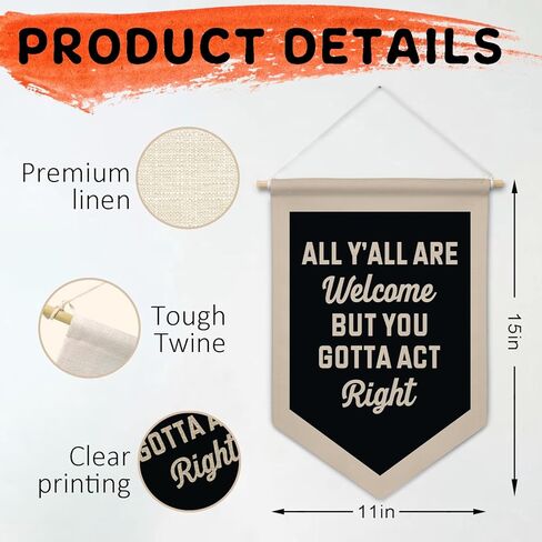Funny Welcome Canvas Banner Wall Decor, All Are Welcome Classroom Decor,Funny Hanging Pennant Flag Banner for College Dorm Middle High School in Saudi Arabia