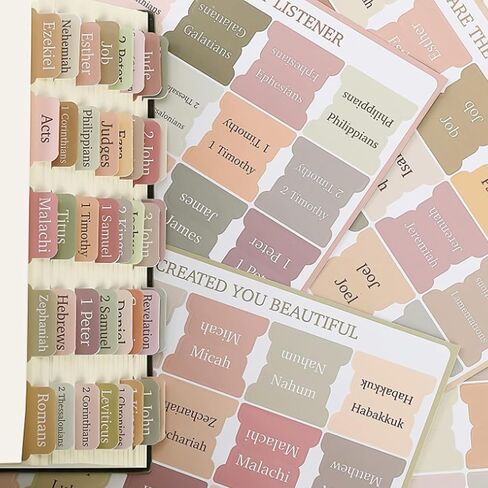 Bible Tabs for Women and Men - Laminated Large Print Neutral Tabs for Easy Study Bible Navigation - Boho Theme Index in Saudi Arabia