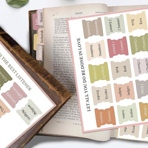 Bible Tabs for Women and Men - Laminated Large Print Neutral Tabs for Easy Study Bible Navigation - Boho Theme Index in Saudi Arabia