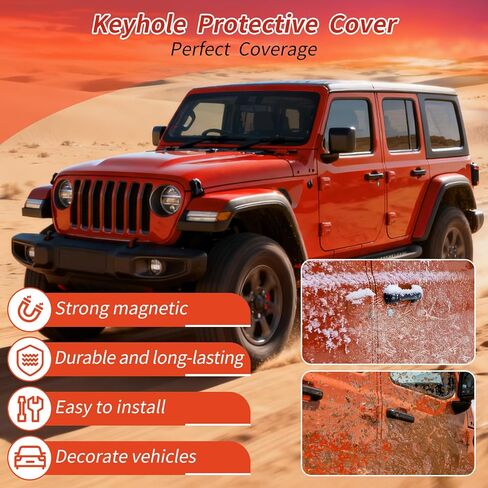 Keyhole Covers, Magnetic Door Lock Cover for 2018-2024 Wrangler JL and Gladiator JT, Keyhole Protection Accessories in Kuwait