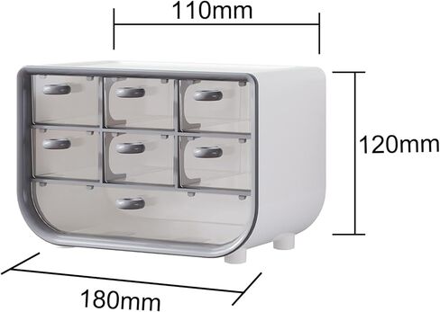 Multifunctional Desktop Organizer - Large Capacity Storage Box for Cosmetics, Stationery, Hair Ties, and Jewelry Grey DJA1125-02 in Saudi Arabia