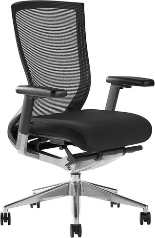 EURO STYLE Westin High Back Office Chair in Gray Mesh and Fabric Seat with Polished Aluminum Base in Saudi Arabia