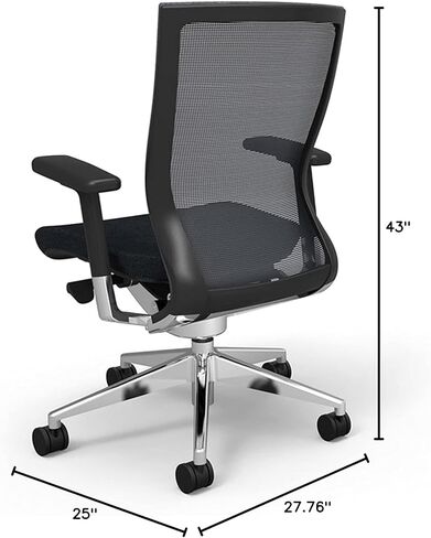 EURO STYLE Westin High Back Office Chair in Gray Mesh and Fabric Seat with Polished Aluminum Base in Saudi Arabia
