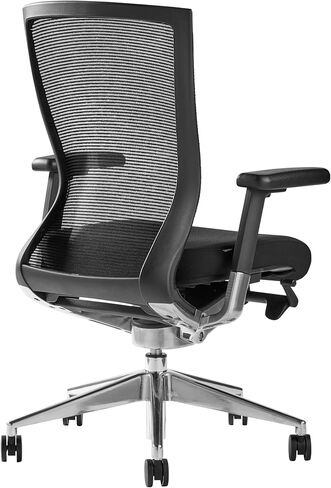 EURO STYLE Westin High Back Office Chair in Gray Mesh and Fabric Seat with Polished Aluminum Base in Saudi Arabia