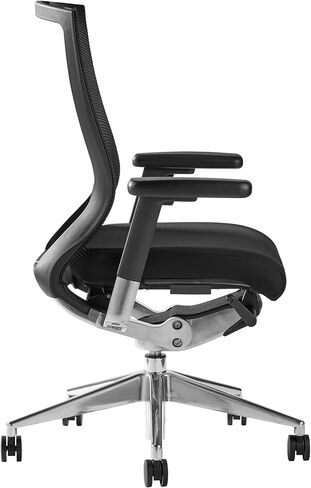 EURO STYLE Westin High Back Office Chair in Gray Mesh and Fabric Seat with Polished Aluminum Base in Saudi Arabia